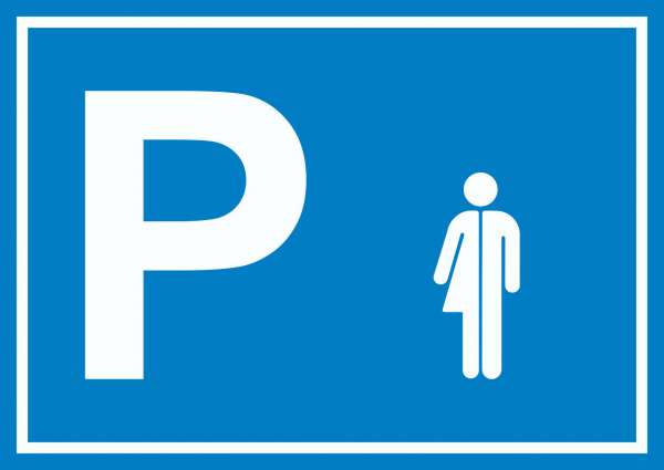 Transgender Parkplatz Schild waagerecht