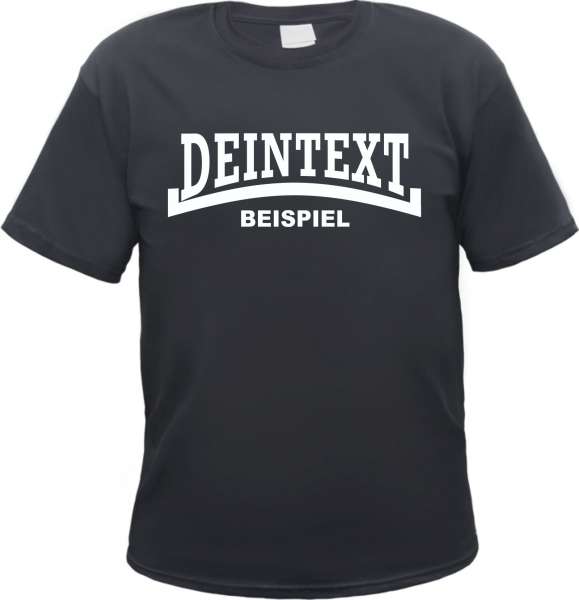 Individuelles T-Shirt mit Wunschtext - LINIE - Schwarz