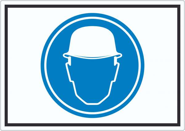 Schutzhelm tragen Symbol Aufkleber