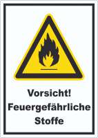 Vorsicht Feuergefährliche Stoffe Aufkleber Vorsicht Feuergefährliche Stoffe Aufkleber