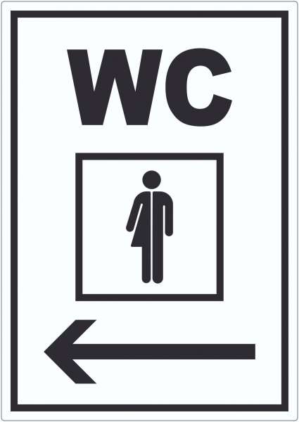 WC Transgender mit Pfeil nach links Aufkleber