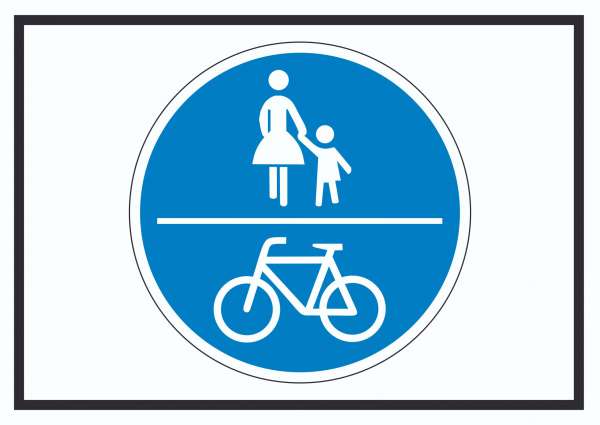 Fußgänger und Radfahrer frei Symbol Schild