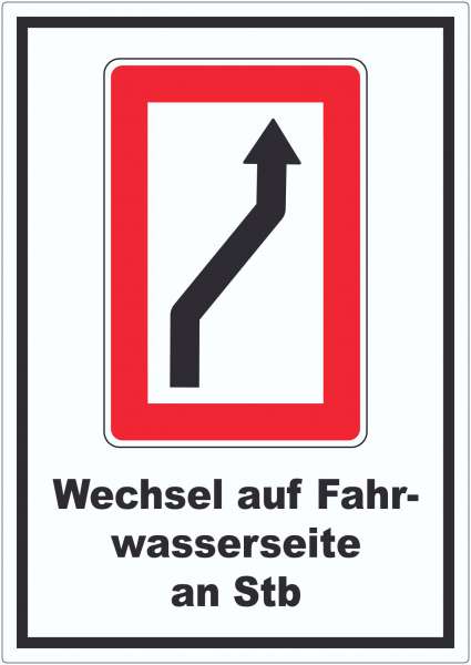 Wechsel auf die Fahrwasserseite Steuerbordseite Symbol und Text Aufkleber