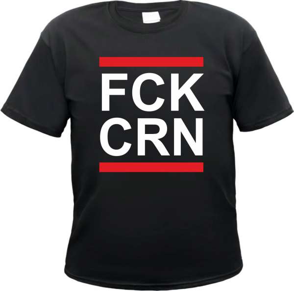 FCK CRN Herren T-Shirt - Fuck Pandemie Tee Shirt SARS-CoV-2