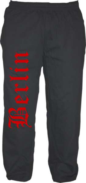 Berlin Jogginghose - Altdeutsch - Druckfarbe Rot - Sweatpants Hose