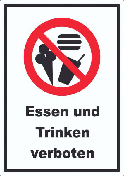 Essen und Trinken verboten Aufkleber