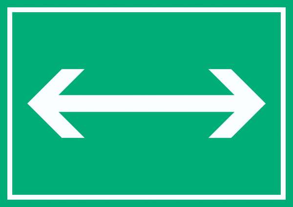Richtungspfeil rechts links Schild waagerecht weiss grün Pfeil