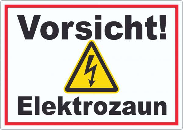 Vorsicht Elektrozaun Weidezaun Aufkleber