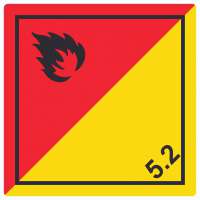 Aufkleber Quadrat Organische Peroxide Symbol explosiv Aufkleber Quadrat Organische Peroxide Symbol explosiv