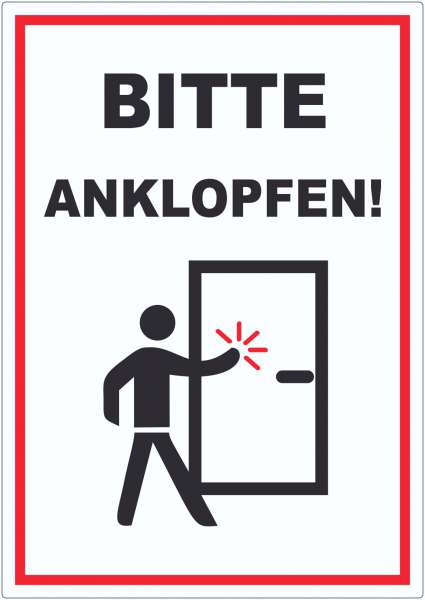 Aufkleber Bitte anklopfen