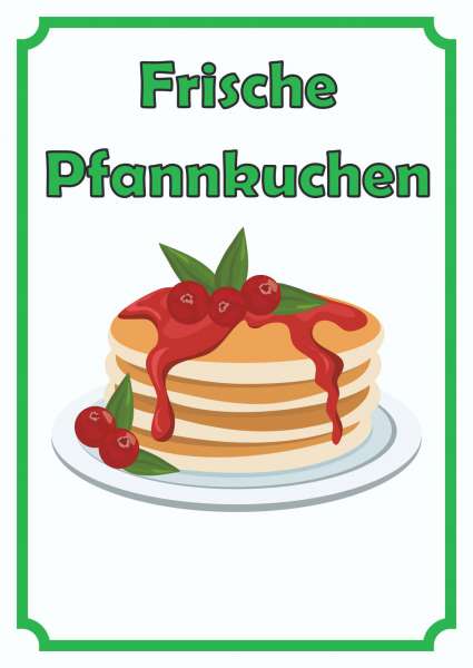 Frische Pfannkuchen Schild Hochkant