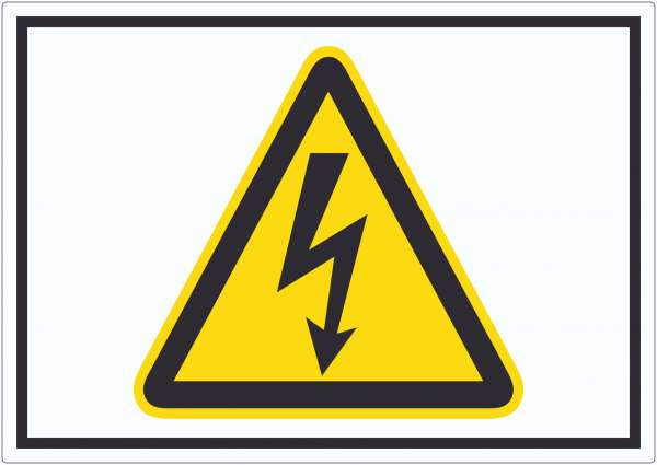 Vorsicht Elektrische Spannung Symbol Aufkleber