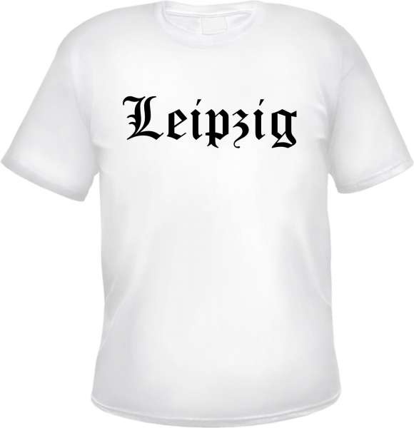 Leipzig Herren T-Shirt - Altdeutsch - Weißes Tee Shirt
