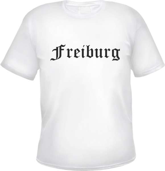 Freiburg Herren T-Shirt - Altdeutsch - Weißes Tee Shirt