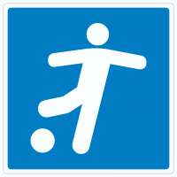 Fußballplatz Aufkleber Quadrat mit Symbol Fußballplatz Aufkleber Quadrat mit Symbol