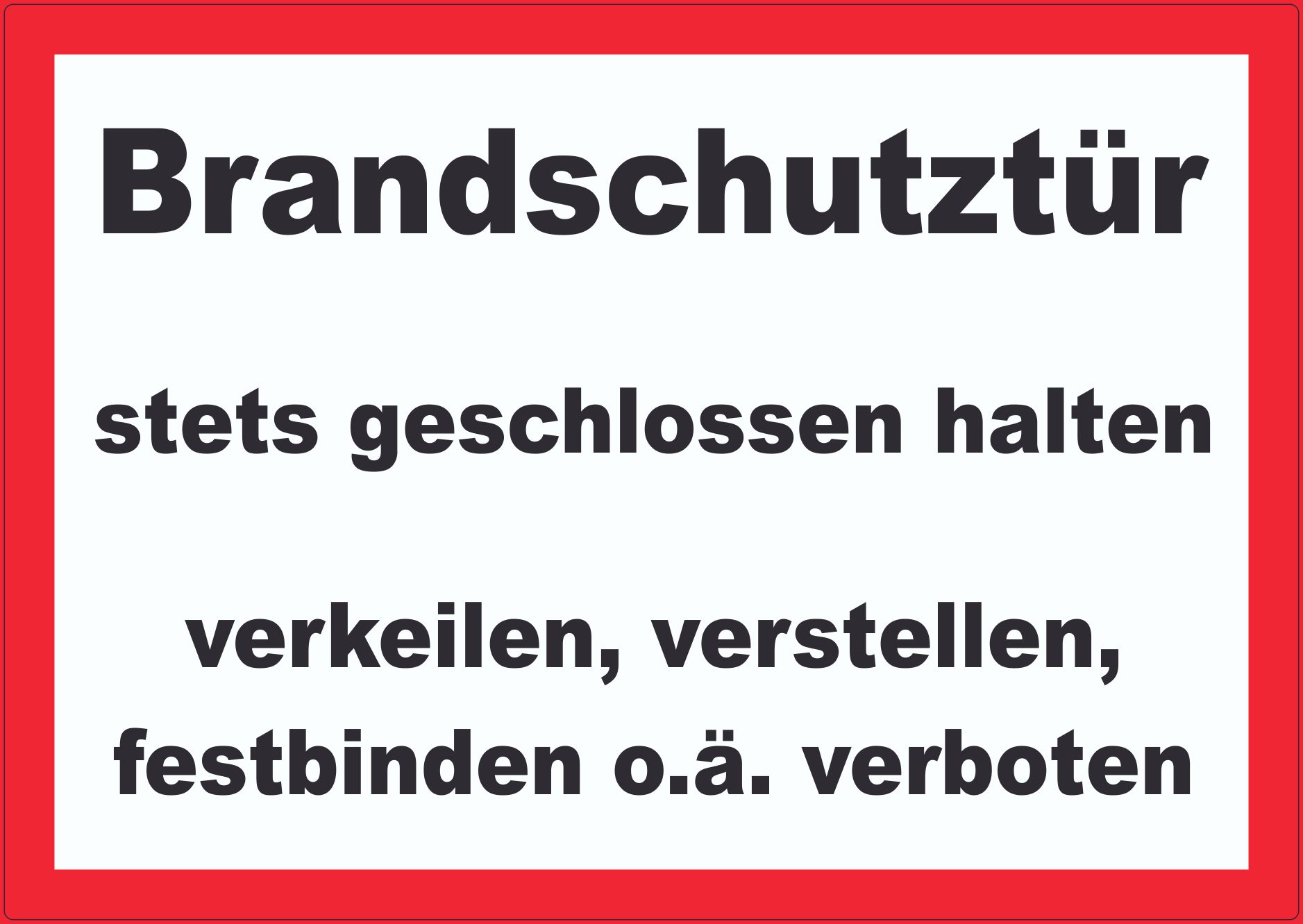 Brandschutztür Aufkleber  HB-Druck Schilder, Textildruck & Stickerei  Onlineshop