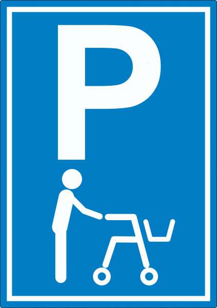 Rollator Parkplatz Aufkleber Gehwagen Gehhilfe