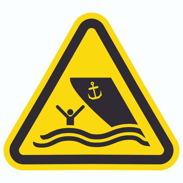 Aufkleber Dreick Warnung Schiffsverkehr Symbol