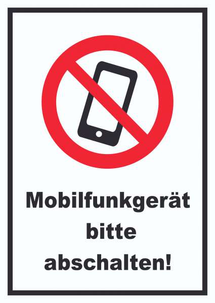 Smartphone Handy aus Mobilfunkgerät abschalten Schild