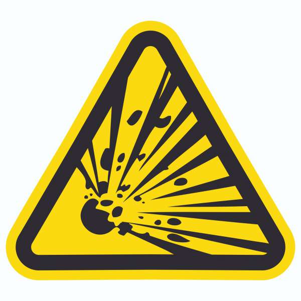 Vorsicht Explosivstoffe Aufkleber Dreieck