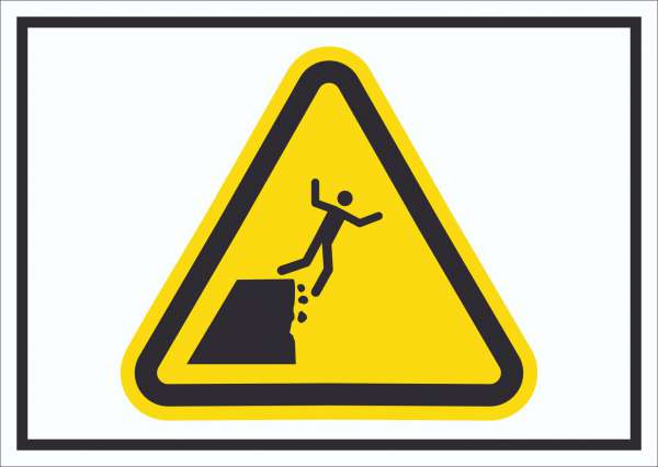 Schild Warnung instabile Klippenkante Symbol