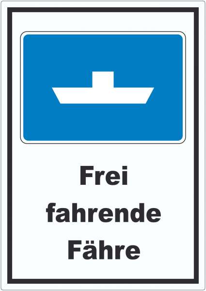 Frei fahrende Fähre Symbol und Text Aufkleber