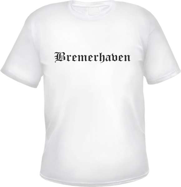 Bremerhaven Herren T-Shirt - Altdeutsch - Weißes Tee Shirt