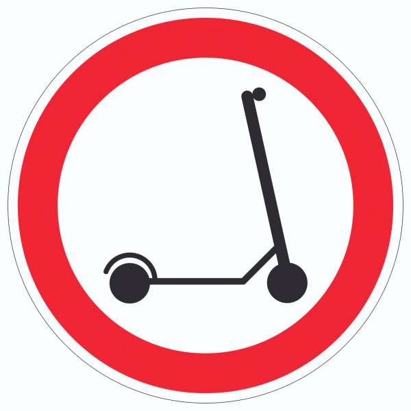 E- Scooter Durchfahrt verboten Aufkleber Kreis Elektro -Tretroller Roller