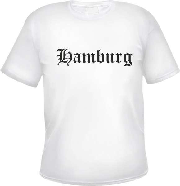 Hamburg Herren T-Shirt - Altdeutsch - Weißes Tee Shirt