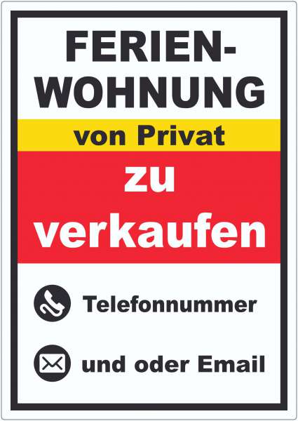 Ferienwohnung zu verkaufen von Privat Hochkant Aufkleber