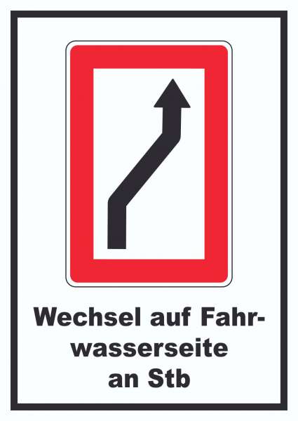 Wechsel auf die Fahrwasserseite Steuerbordseite Symbol und Text