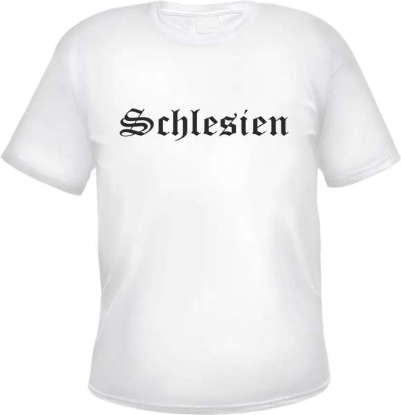 Schlesien Herren T-Shirt - Altdeutsch - Weißes Tee Shirt
