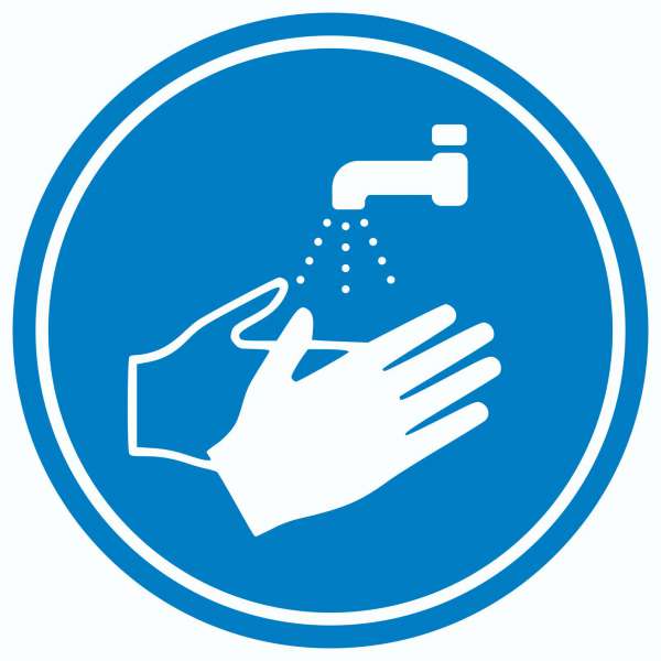 Hände waschen Aufkleber Kreis