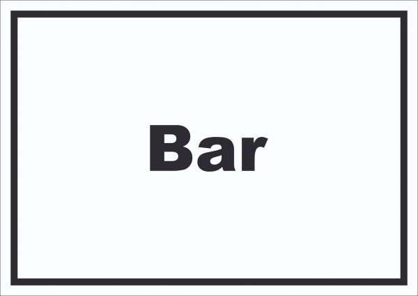 Bar Schild mit Text Pub Kneipe waagerecht