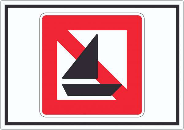 Segelboote verboten Symbol Segeln verboten