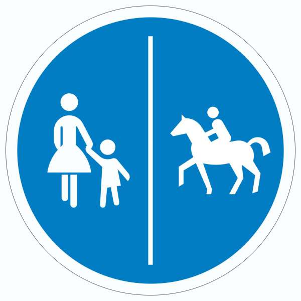 Aufkleber Kreis Getrennter Geh- und Reitweg Symbol