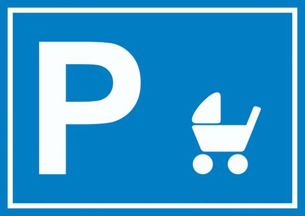 Kinderwagen Parkplatz Schild waagerecht