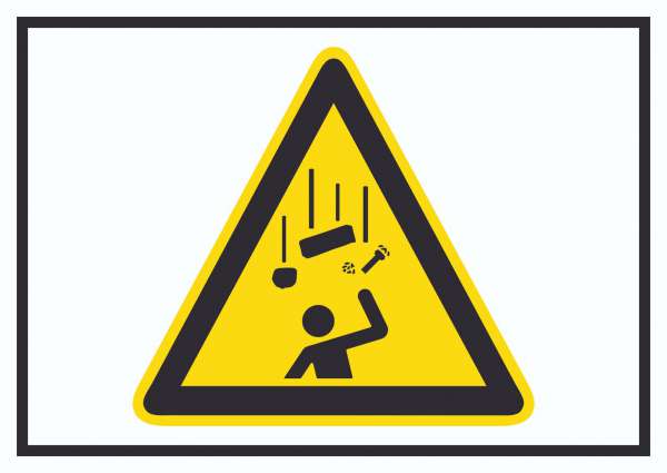 Achtung Herabfallende Gegenstände Symbol Schild