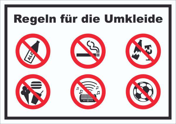 Schild Regeln Umkleide