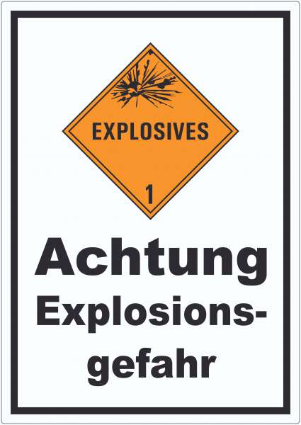 Aufkleber Explosionsgefahr Explosives