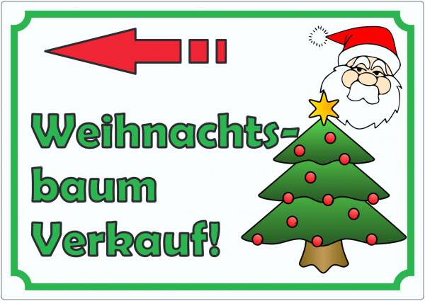 Werbeaufkleber Weihnachtsbaum mit Pfeil nach links Aufkleber