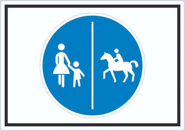 Aufkleber Getrennter Geh- und Reitweg Symbol