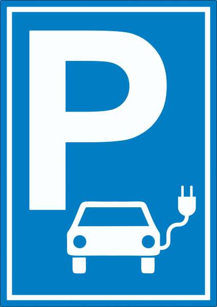 Parkplatz Elektrofahrzeug Aufkleber