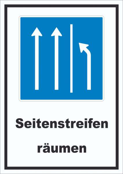 Schild Seitenstreifen räumen