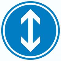 Richtungspfeil hoch runter Aufkleber Kreis weiss blau Pfeil Richtungspfeil hoch runter Aufkleber Kreis weiss blau Pfeil