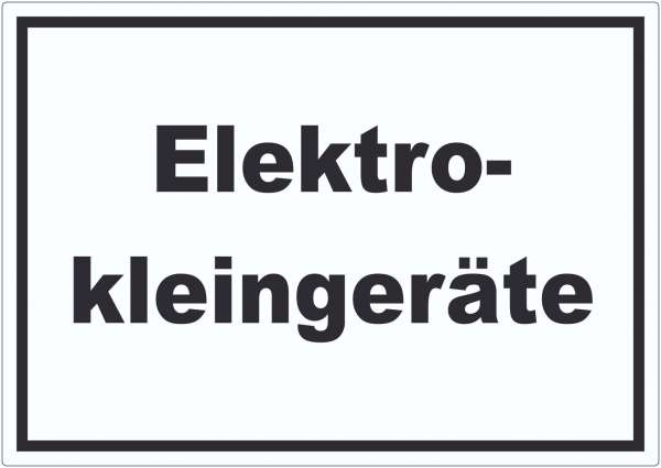 Elektrokleingeräte Mülltrennung Aufkleber mit Text