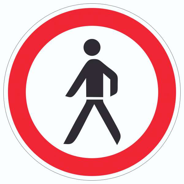 Für Fußgänger verboten Symbol Aufkleber Kreis