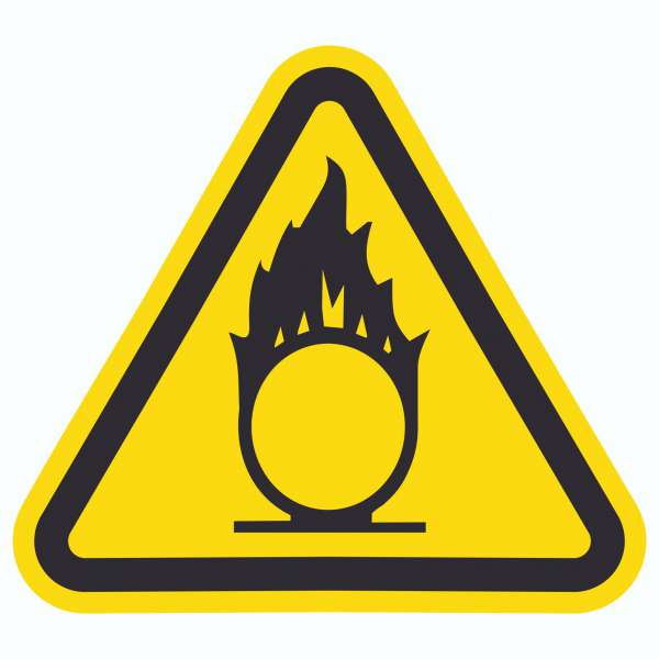 Vorsicht Brandfördernde Stoffe Aufkleber Dreieck