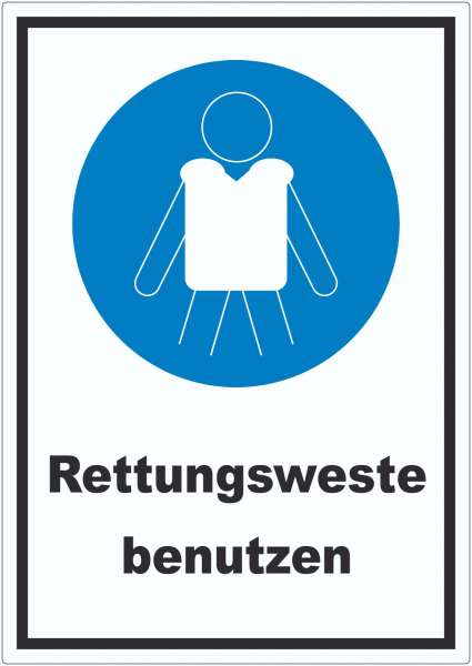 Rettungsweste benutzen Aufkleber