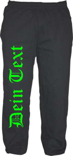 Individuelle Jogginghose NEON - altdeutsch gerade - Wunschtext Druck - Sweatpant